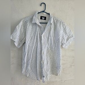 Hype White and Blue Patterned Casual Shirt